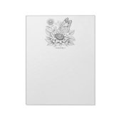 バタフライカラーリングページメモ帳 ノートパッド (回転)