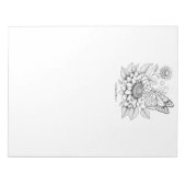 バタフライカラーリングページメモ帳 ノートパッド (正面)