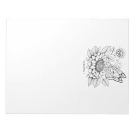 バタフライカラーリングページメモ帳 ノートパッド