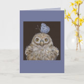 バタフライカード付きフクロウ カード (黄色い花)