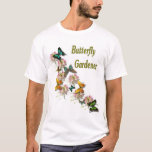バタフライガーデナー Tシャツ<br><div class="desc">ビー・バーム・フラワーヘッドの上を蝶のスプレーが魔法のような色の輝きで舞う。「バタフライガーデナー」という言葉が表に現れる。</div>