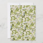 バタフライガーデンかわいいお洒落春ベビーシャワー 招待状 (裏面)