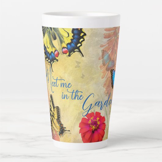 バタフライガーデンことわざトールラテマグ カフェラテマグ (正面)