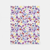 バタフライガーデンの個人用設定おもしろいシェイプ白 フリースブランケット (正面)