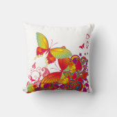 バタフライガーデンアートデコアメリカンMoJo枕 クッション (正面)