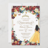 バタフライガーデンイエローブルガンディーホワイトキンセアニェラ 招待状 (正面)