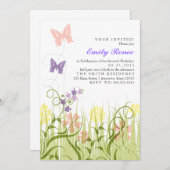 バタフライガーデンインパステル 招待状 (正面/裏面)