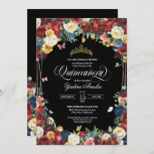 バタフライガーデンウォーターカラーフローラキンセアニェラInv 招待状 (正面/裏面)