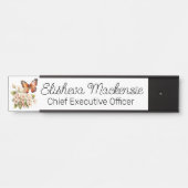 バタフライガーデンオレンジとホワイトオフィス サインプレート (正面)