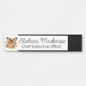 バタフライガーデンオレンジとホワイトオフィス サインプレート (正面)