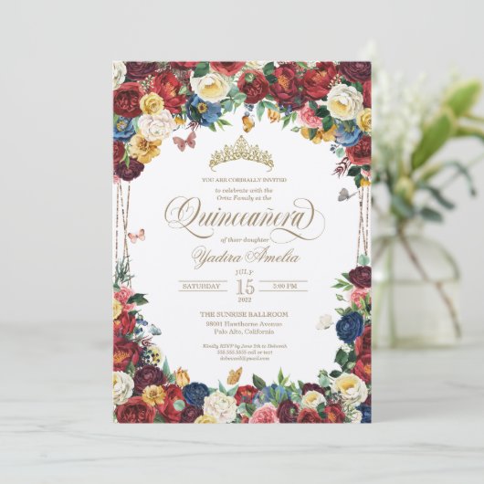 バタフライガーデンカラフルフローラキンセアニェラ 招待状 (スタンド正面)