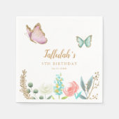 バタフライガーデンガールバースデーパーティー スタンダードカクテルナプキン (正面)