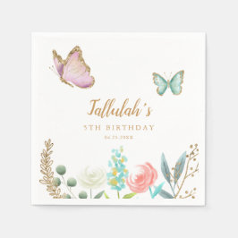 バタフライガーデンガールバースデーパーティー スタンダードカクテルナプキン