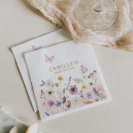 バタフライガーデンガールベビーシャワー スタンダードカクテルナプキン