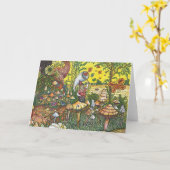 バタフライガーデングリーティングカード カード (黄色い花)