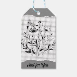 バタフライガーデンスケッチ ギフトタグ