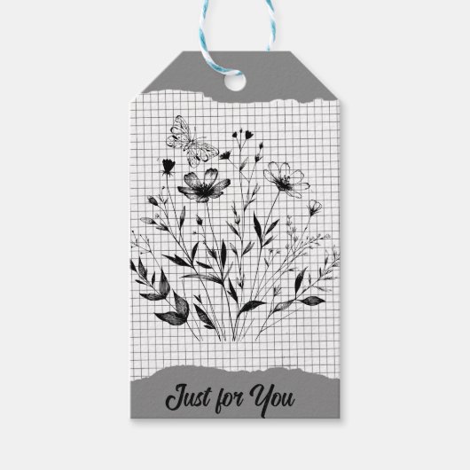 バタフライガーデンスケッチ ギフトタグ (正面)