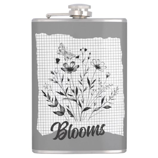 バタフライガーデンスケッチ フラスク (正面)