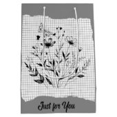 バタフライガーデンスケッチ ミディアムペーパーバッグ (裏面)