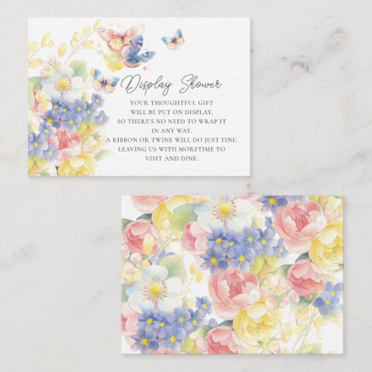 バタフライガーデンディスプレイシャワー エンクロージャーカード (正面/裏面)