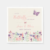バタフライガーデンパステルワイルドフラワーベビーシャワー スタンダードカクテルナプキン (正面)
