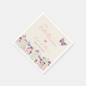 バタフライガーデンパステルワイルドフラワーベビーシャワー スタンダードカクテルナプキン (角)