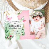 バタフライガーデンフローラフラワーズファースト第1誕生日 招待状