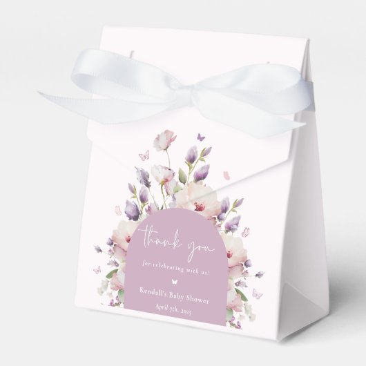 バタフライガーデンフローラベビーシャワーありがとう フェイバーボックス (正面サイド)