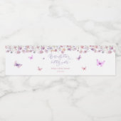 バタフライガーデンフローラベビーシャワー ペットボトルラベル (シングルラベル)