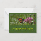 バタフライガーデンブライダルシャワー招待 ノートカード (裏面)