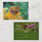 バタフライガーデンブライダルシャワー招待 ノートカード (正面/裏面)