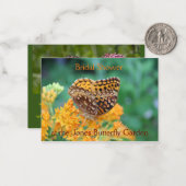 バタフライガーデンブライダルシャワー招待 ノートカード (正面/裏面インサイチュ)