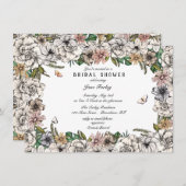 バタフライガーデンブライダルシャワー招待 招待状 (正面/裏面)