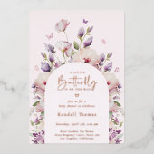 バタフライガーデンベビーシャワー 箔招待状 (正面)