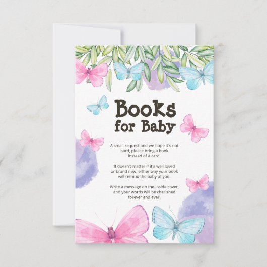 バタフライガーデンベビーブックリクエスト囲いカード 招待状 (正面)