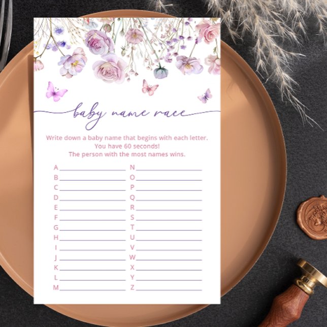 バタフライガーデンベビー名レースベビーシャワーゲーム (クリエイターアップロード済み)