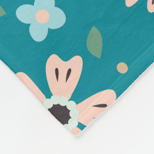 バタフライガーデンベビー誕生統計フリースブランケット フリースブランケット (角)