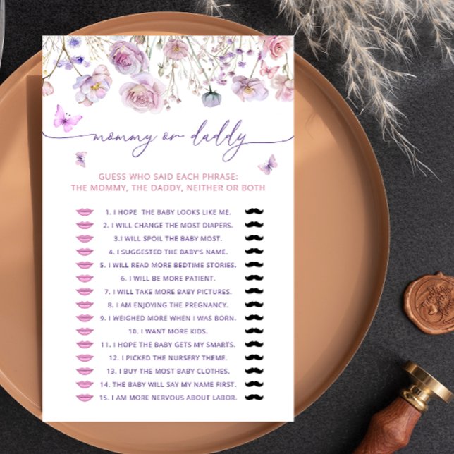 バタフライガーデンママまたはパパ赤ちゃんシャワーゲーム (クリエイターアップロード済み)