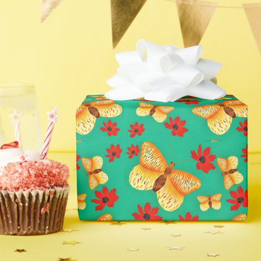 バタフライガーデンラッピング紙 ラッピングペーパー (誕生日パーティー)
