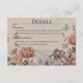 バタフライガーデンヴィンテージウェディング詳細 エンクロージャーカード (正面)