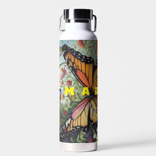 バタフライガーデン水瓶付きワイルドフラワー ウォーターボトル (正面)