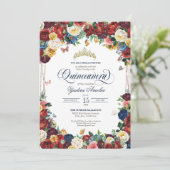 バタフライガーデン王室のブルーレッドフローラキンセアニェラ 招待状 (スタンド正面)