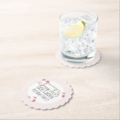 バタフライガーデン誕生日ピンク ペーパーコースター (インサイチュ)