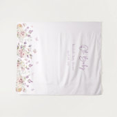 バタフライガーデン赤ちゃんシャワー写真背景 タペストリー (正面(横))