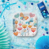 バタフライガーデン1 ペーパープレート (パーティー)