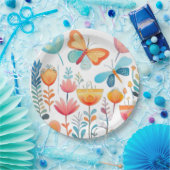 バタフライガーデン1 ペーパープレート (パーティー)