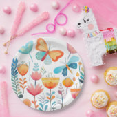 バタフライガーデン1 ペーパープレート (パーティー)
