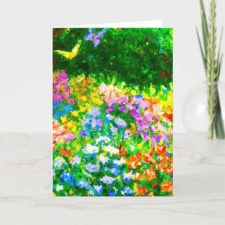 バタフライガーデン5x7折り畳みカード サンキューカード