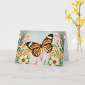 バタフライガーデン – グリーティングカード (黄色い花)