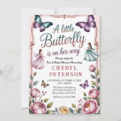 バタフライガーデン ベイビーシャワー 招待状 (正面)